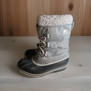 Sorel Big Kids' Yoot Pac Nylon, Gray Winter Boots, Size 5M